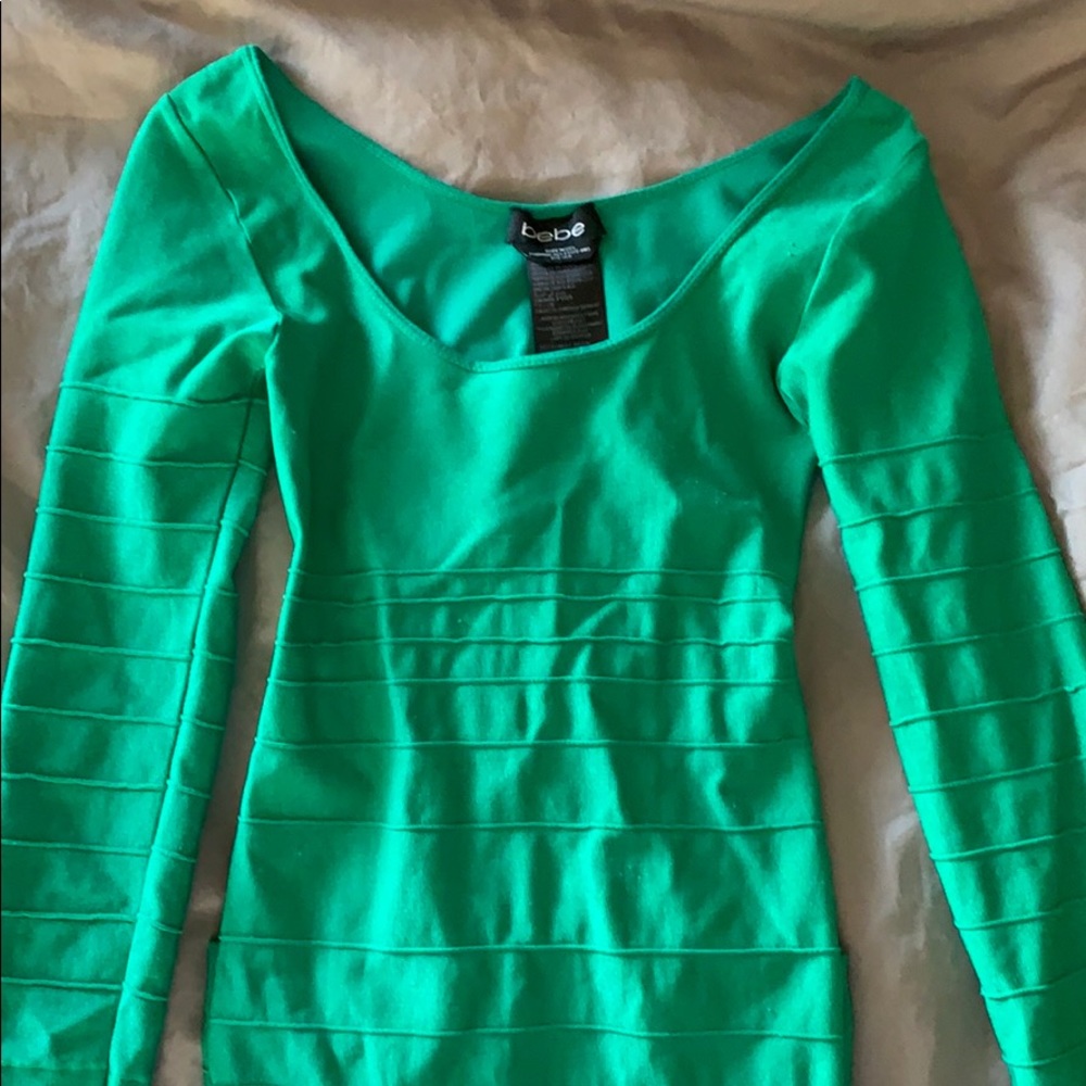 Bebe Green Bodycon Dress